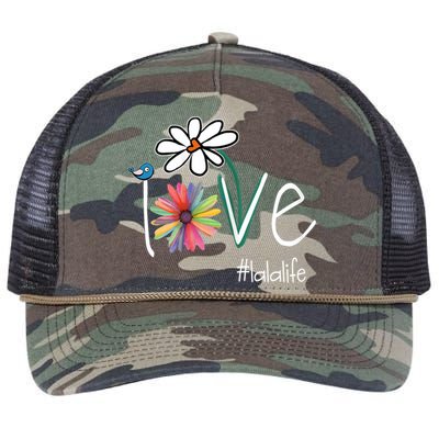 Love Lala Life Art Flower Color Retro Rope Trucker Hat Cap