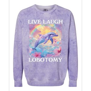 Live Laugh Lobotomy Symphony Dolphin Meme Colorblast Crewneck Sweatshirt