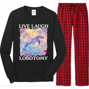 Live Laugh Lobotomy Symphony Dolphin Meme Long Sleeve Pajama Set