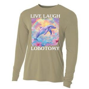 Live Laugh Lobotomy Symphony Dolphin Meme Cooling Performance Long Sleeve Crew