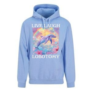 Live Laugh Lobotomy Symphony Dolphin Meme Unisex Surf Hoodie