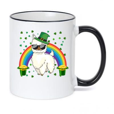 Llamas Lover Leprechaun Llama Rainbow St Patrick's Day Meaningful Gift 11oz Black Color Changing Mug