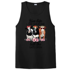 Live Life Like Someone Left The Gate Open Heifer Cow PosiCharge Competitor Tank