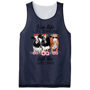 Live Life Like Someone Left The Gate Open Heifer Cow Mesh Reversible Basketball Jersey Tank