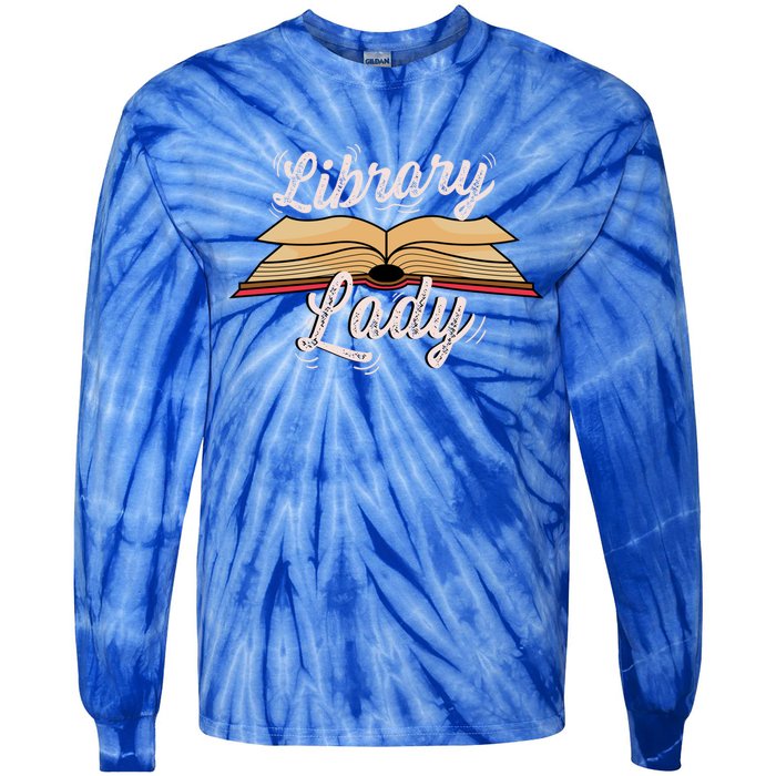 Library Lady Librarian Funny Gift Tie-Dye Long Sleeve Shirt