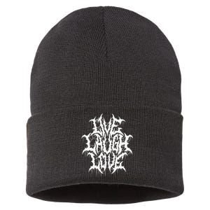 Live Laugh Love Black Metal Parody Funny quotes Sustainable Knit Beanie