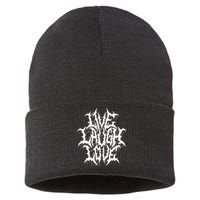 Live Laugh Love Black Metal Parody Funny quotes Sustainable Knit Beanie