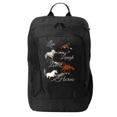 Live Laugh Love Horses City Backpack