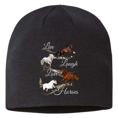 Live Laugh Love Horses Sustainable Beanie