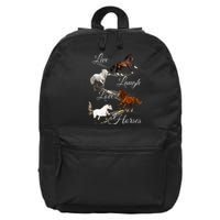 Live Laugh Love Horses 16 in Basic Backpack