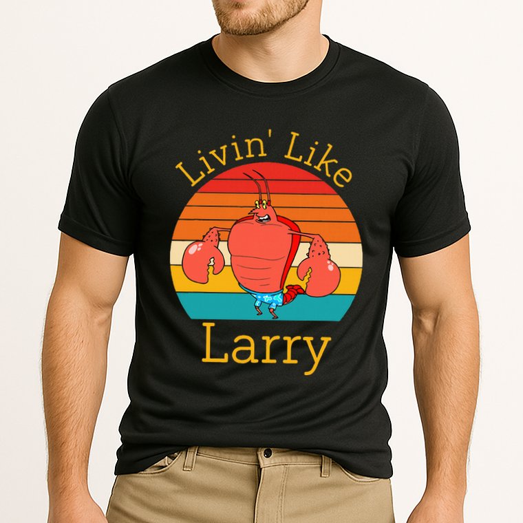 Livin Like Larry Funny Cooling Performance Crew T-Shirt