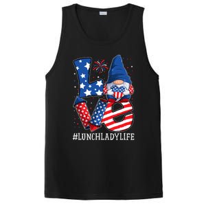 Lunch Lady Love 4th Of July Gnome Usa Patriotic Cool Gift PosiCharge Competitor Tank