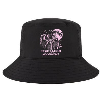 Live Laugh Lesbian Funny Raccoon Lesbian Lgbtq Cool Comfort Performance Bucket Hat