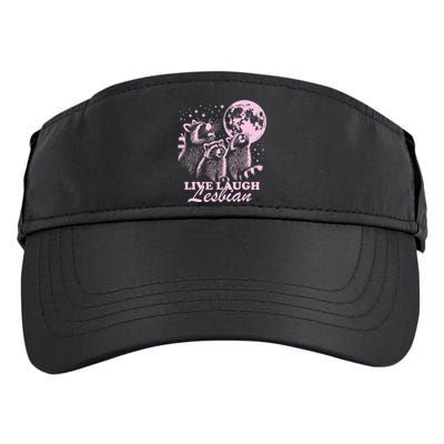 Live Laugh Lesbian Funny Raccoon Lesbian Lgbtq Adult Drive Performance Visor