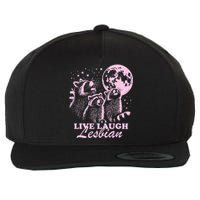 Live Laugh Lesbian Funny Raccoon Lesbian Lgbtq Wool Snapback Cap