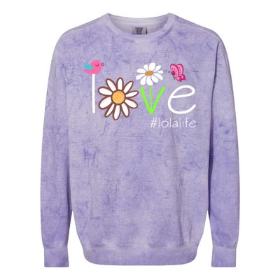 Love Lola Life Cute Matching Family Colorblast Crewneck Sweatshirt