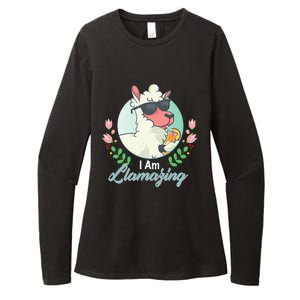 Lama Llama Lover Animal Lover Lamazing Funny Womens CVC Long Sleeve Shirt