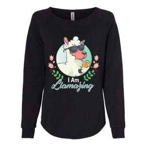 Lama Llama Lover Animal Lover Lamazing Funny Womens California Wash Sweatshirt