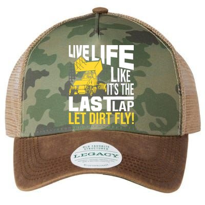 Live Life Like ItS The Last Lap Sprint Car Dirt Track Legacy Tie Dye Trucker Hat