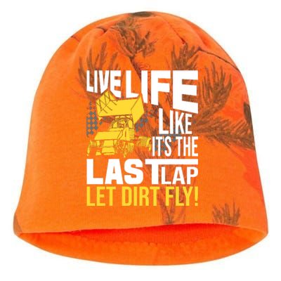 Live Life Like ItS The Last Lap Sprint Car Dirt Track Kati - Camo Knit Beanie