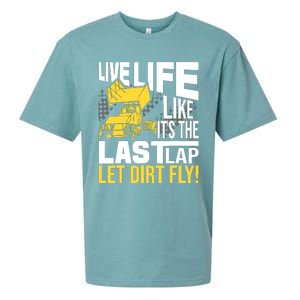 Live Life Like ItS The Last Lap Sprint Car Dirt Track Sueded Cloud Jersey T-Shirt