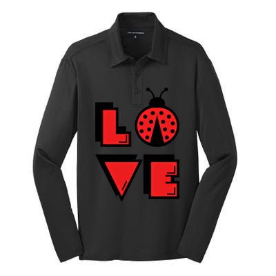 Love Ladybug Lady Bug I Love Ladybirds Lucky Insects Gift Silk Touch Performance Long Sleeve Polo