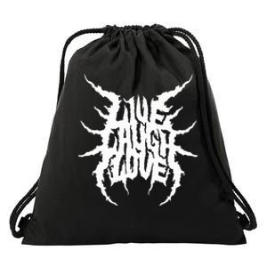 Live Laugh Love Death Metal Style Drawstring Bag