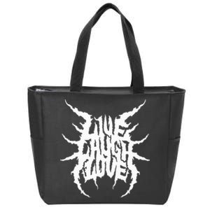 Live Laugh Love Death Metal Style Zip Tote Bag