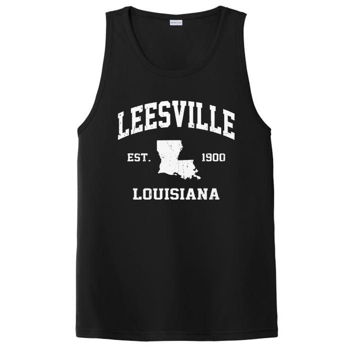 Leesville Louisiana LA Vintage State Athletic Style PosiCharge Competitor Tank