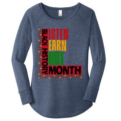 Listen Learn Love African American Black History Month Women's Perfect Tri Tunic Long Sleeve Shirt