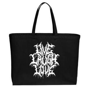 Live Laugh Love Black Metal Parody Cotton Canvas Jumbo Tote