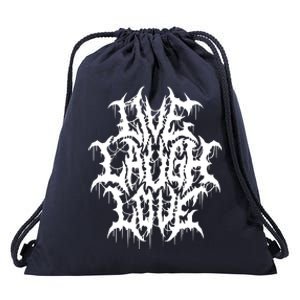 Live Laugh Love Black Metal Parody Drawstring Bag