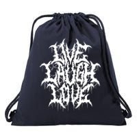 Live Laugh Love Black Metal Parody Drawstring Bag