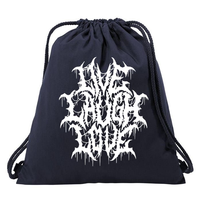 Live Laugh Love Black Metal Parody Drawstring Bag