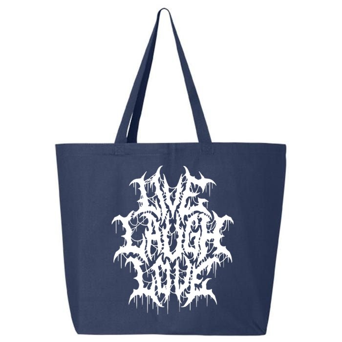 Live Laugh Love Black Metal Parody 25L Jumbo Tote