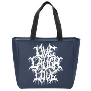 Live Laugh Love Black Metal Parody Zip Tote Bag