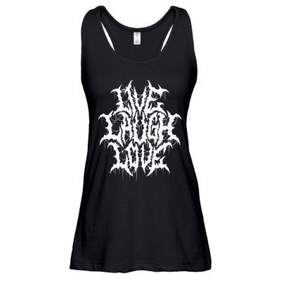 Live Laugh Love Black Metal Parody Funny Typography Ladies Essential Flowy Tank