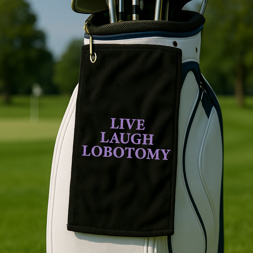 Live Laugh Lobotomy Funny Ironic 2000s Goth Punk Emo Golf Towel