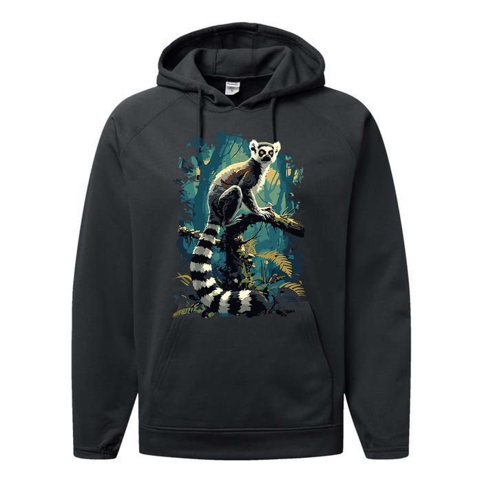 Lemurs Lemur Performance Fleece Hoodie