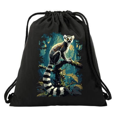 Lemurs Lemur Drawstring Bag