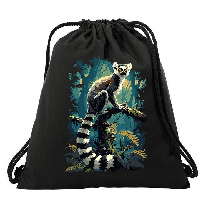 Lemurs Lemur Drawstring Bag