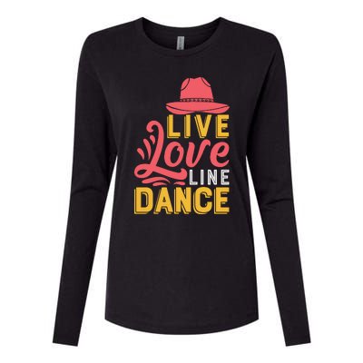 Live Love Line Dancing T Womens Cotton Relaxed Long Sleeve T-Shirt