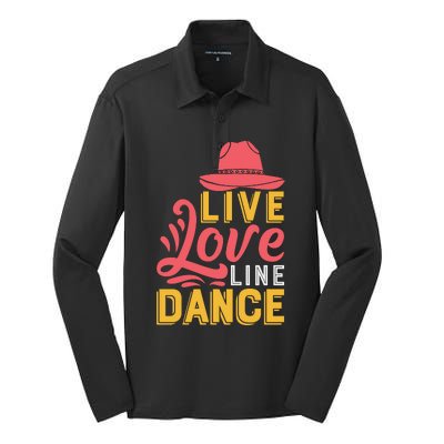 Live Love Line Dancing T Silk Touch Performance Long Sleeve Polo