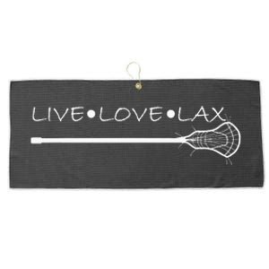 Live Love Lax Lacrosse With Wand Design Large Microfiber Waffle Golf Towel