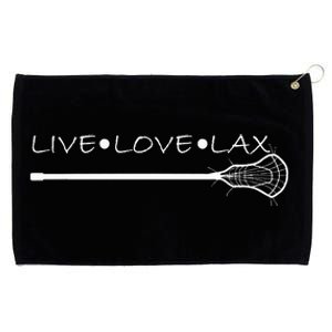 Live Love Lax Lacrosse With Wand Design Grommeted Golf Towel