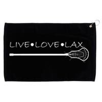 Live Love Lax Lacrosse With Wand Design Grommeted Golf Towel