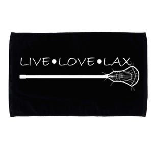 Live Love Lax Lacrosse With Wand Design Microfiber Hand Towel