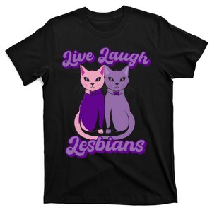 Live Laugh Lesbians Cat Couple Love Is Love LGBT Parade T-Shirt