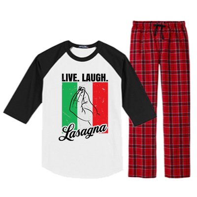 Live Laugh Lasagna Funny Italian Lasagna Lover Raglan Sleeve Pajama Set