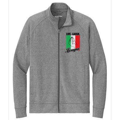 Live Laugh Lasagna Funny Italian Lasagna Lover Stretch Full-Zip Cadet Jacket